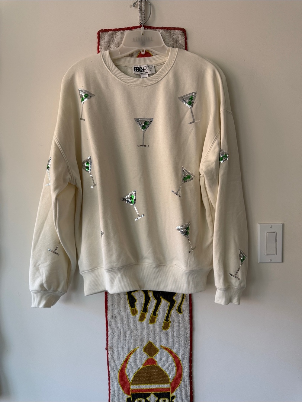 “ANTHROPOLOGIE X Beach Riot Devyn Sweatshirt Sequin Martinis”